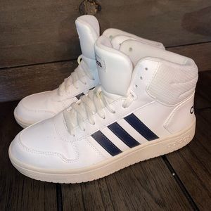 Adidas white with navy youth size 7